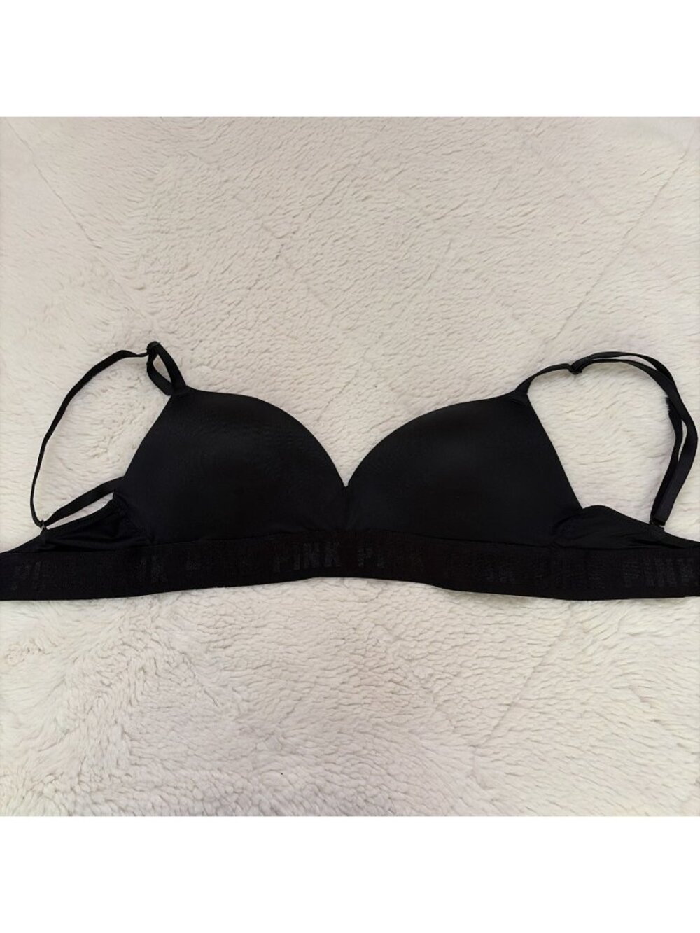 Victoria Secret Pink Black Padded Sports Bra 32D